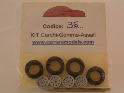 W43-36 Set Ruote Campagnolo per auto Fiat Abarth 1:43